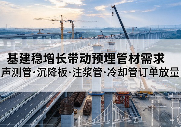 西固基建稳增长带动预埋监测管材需求，声测管、沉降板、注浆管订单持续放量